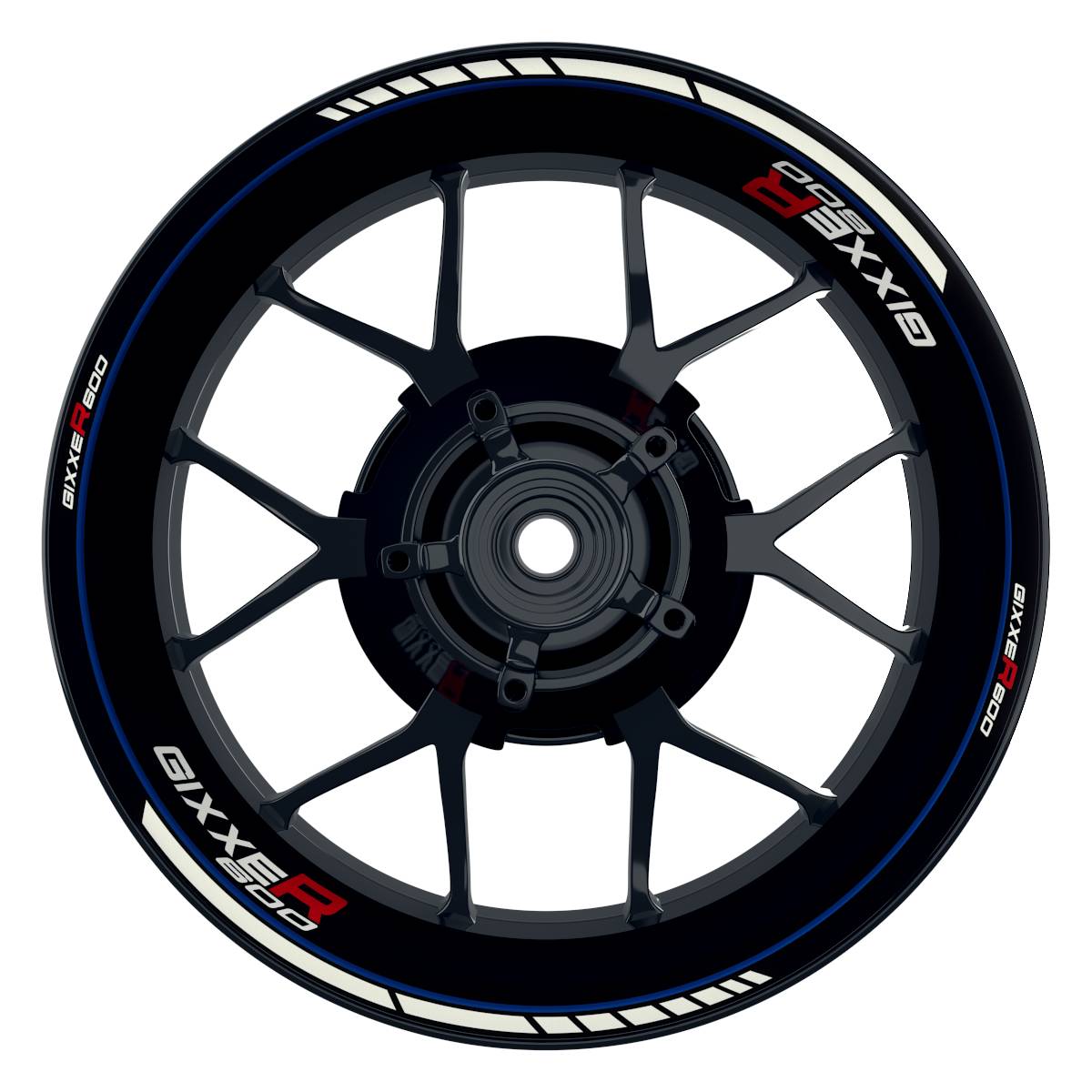 Suzuki GSXR 600 Felgenaufkleber GIXXER 600 Clean Wheelsticker Premium blau
