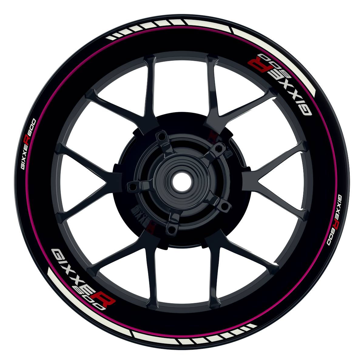 Suzuki GSXR 600 Felgenaufkleber GIXXER 600 Clean Wheelsticker Premium pink