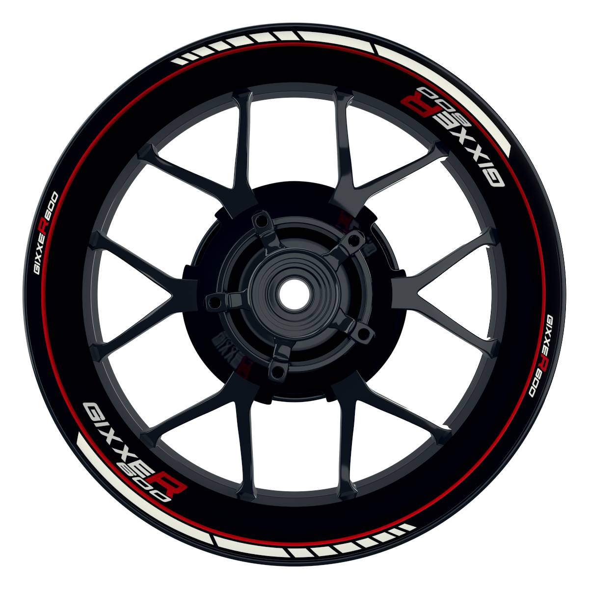 Suzuki GSXR 600 Felgenaufkleber GIXXER 600 Clean Wheelsticker Premium rot