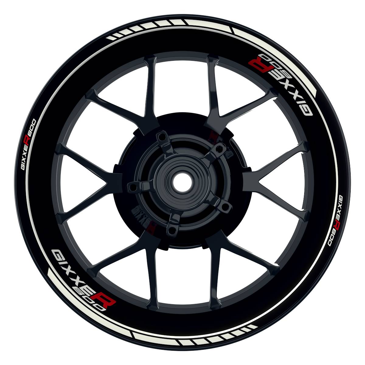 Suzuki GSXR 600 Felgenaufkleber GIXXER 600 Clean Wheelsticker Premium weiss