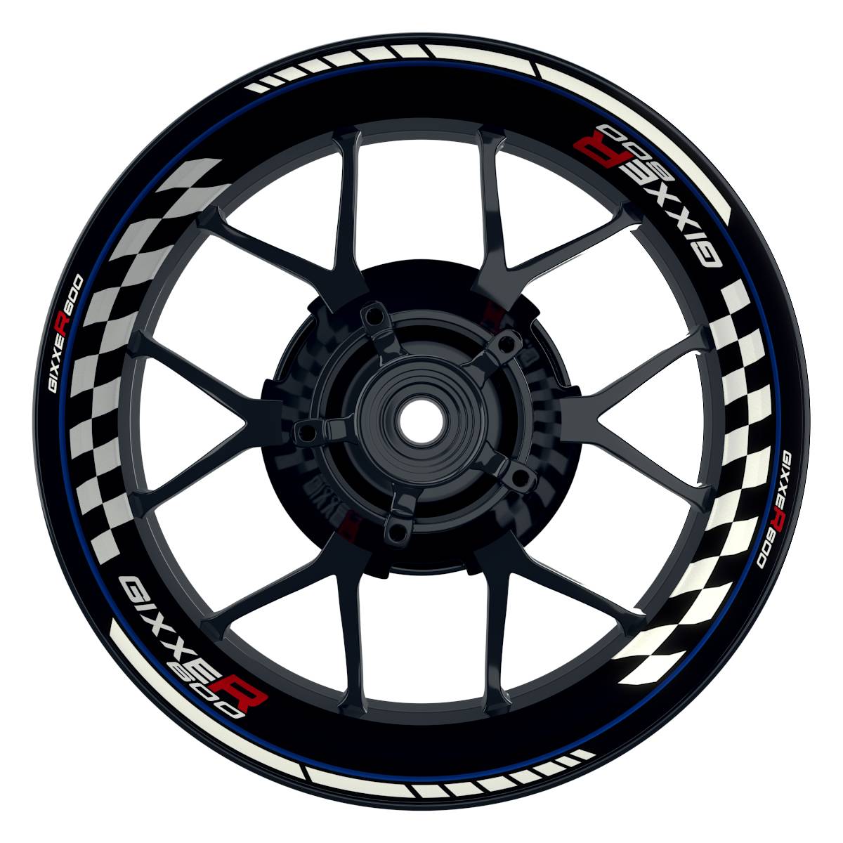 Suzuki GSXR 600 Felgenaufkleber GIXXER 600 Grid Wheelsticker Premium blau