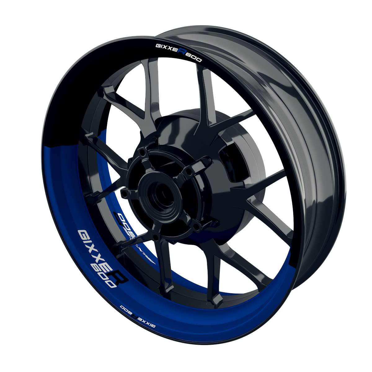 Suzuki GSXR 600 Felgenaufkleber GIXXER 600 halb halb Wheelsticker Premium blau
