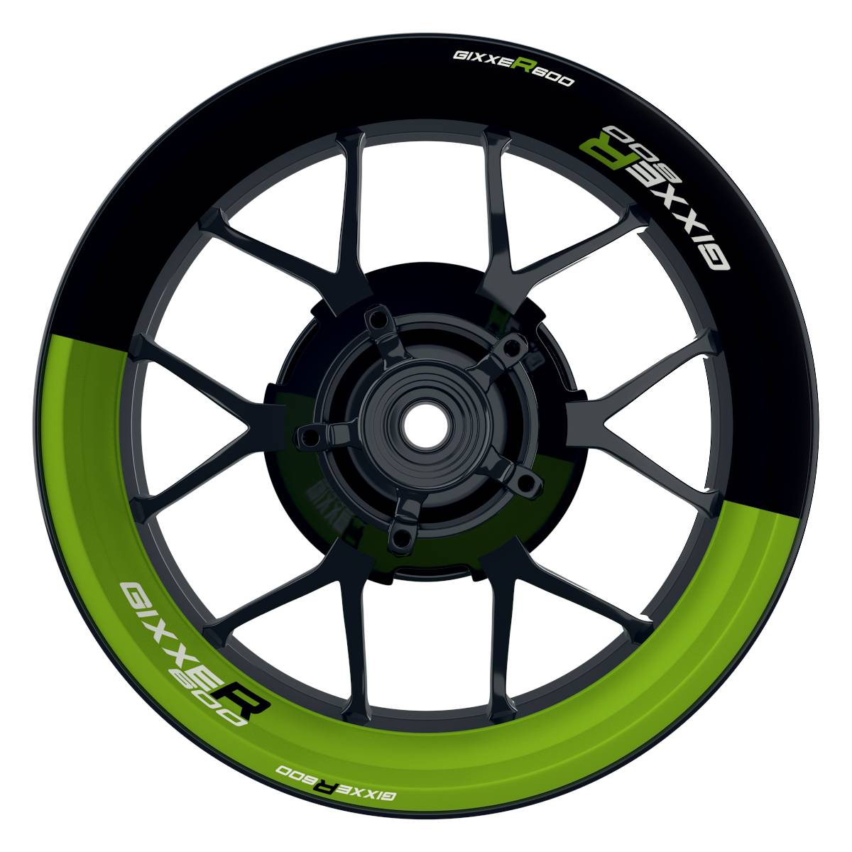 Suzuki GSXR 600 Felgenaufkleber GIXXER 600 halb halb Wheelsticker Premium grün