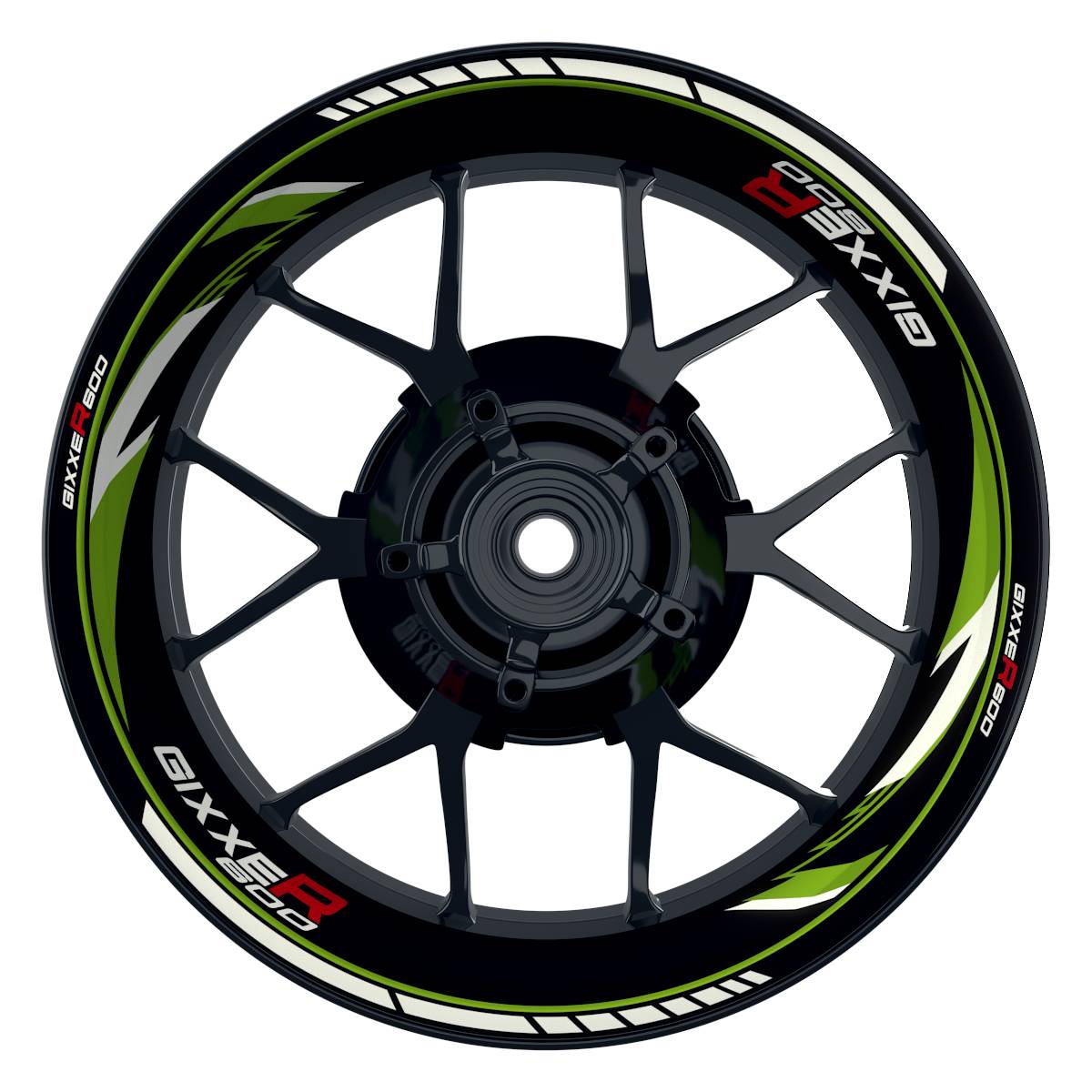 Suzuki GSXR 600 Felgenaufkleber GIXXER 600 Razor Wheelsticker Premium grün