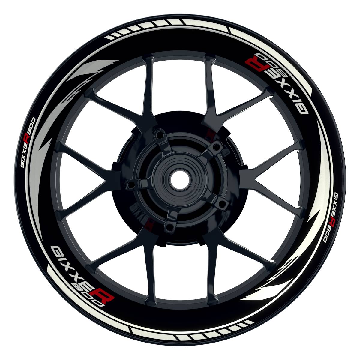 Suzuki GSXR 600 Felgenaufkleber GIXXER 600 Razor Wheelsticker Premium weiss