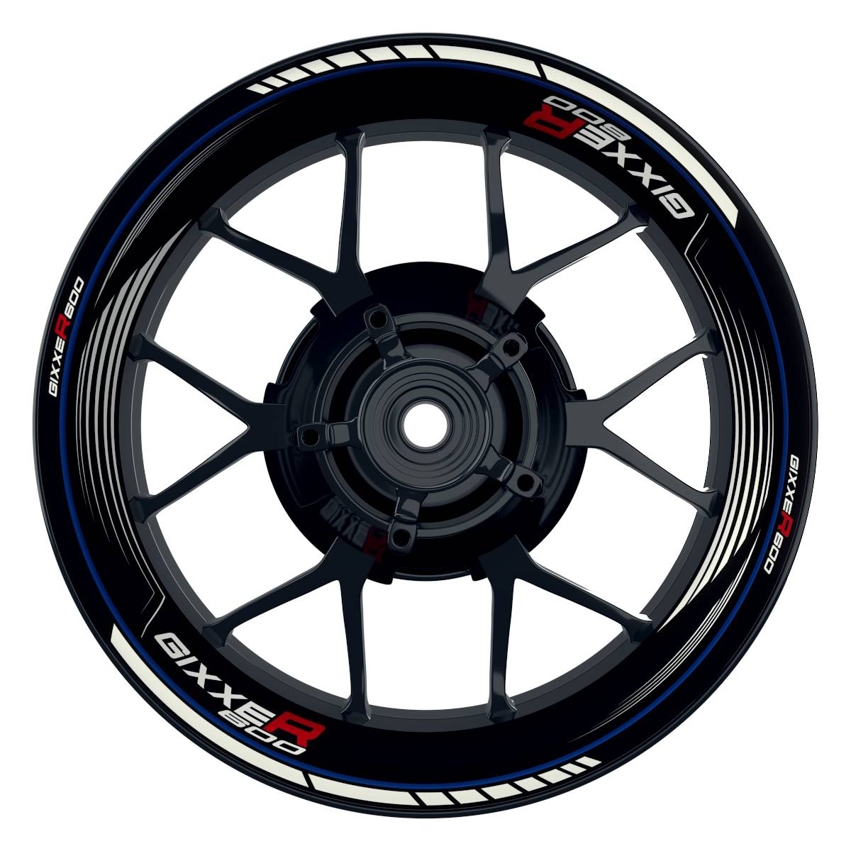 Suzuki GSXR 600 Felgenaufkleber GIXXER 600 SAW Wheelsticker Premium blau