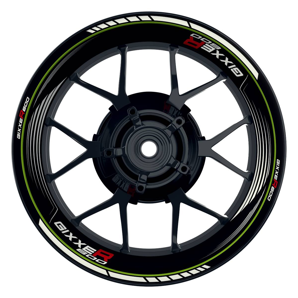 Suzuki GSXR 600 Felgenaufkleber GIXXER 600 SAW Wheelsticker Premium grün