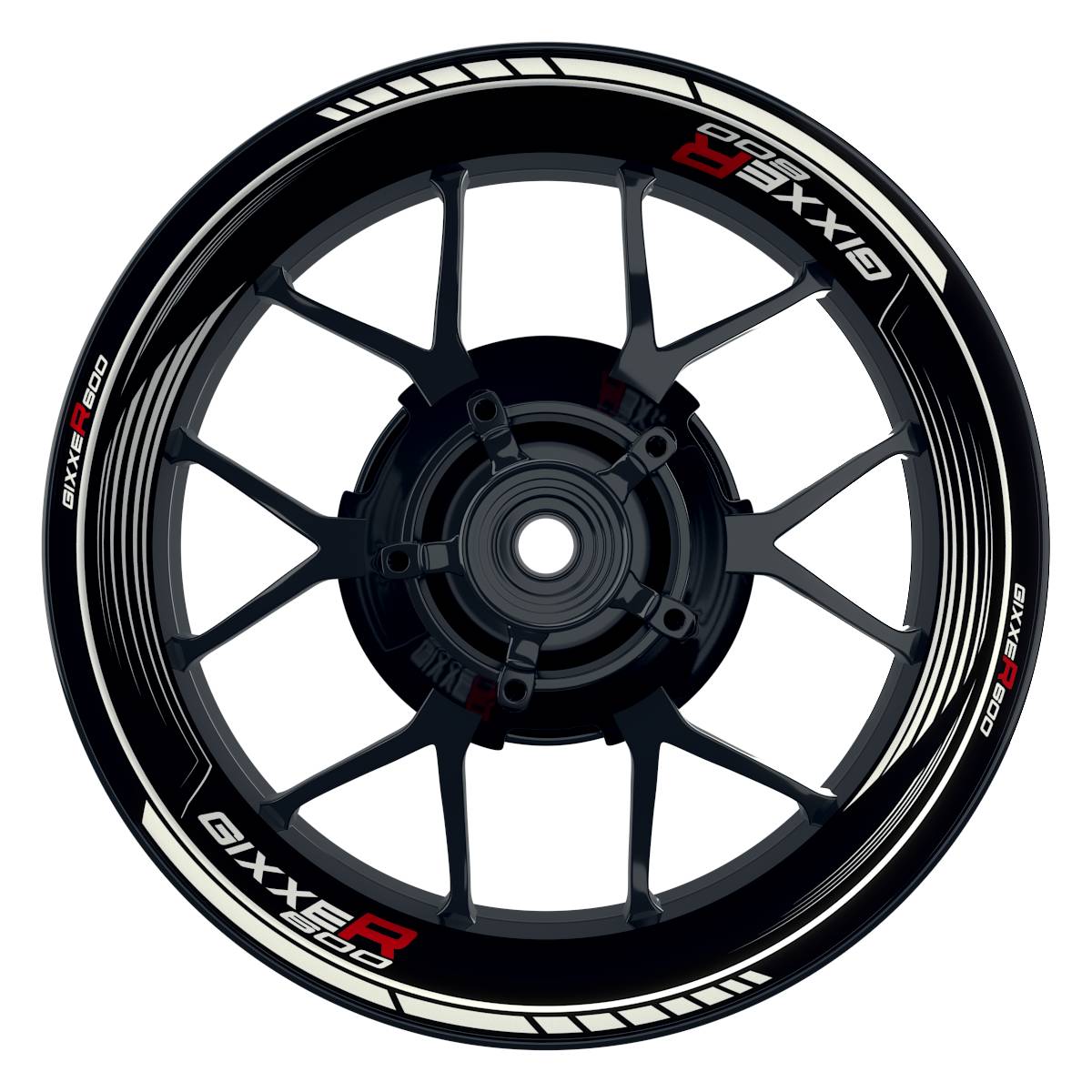 Suzuki GSXR 600 Felgenaufkleber GIXXER 600 SAW Wheelsticker Premium weiss