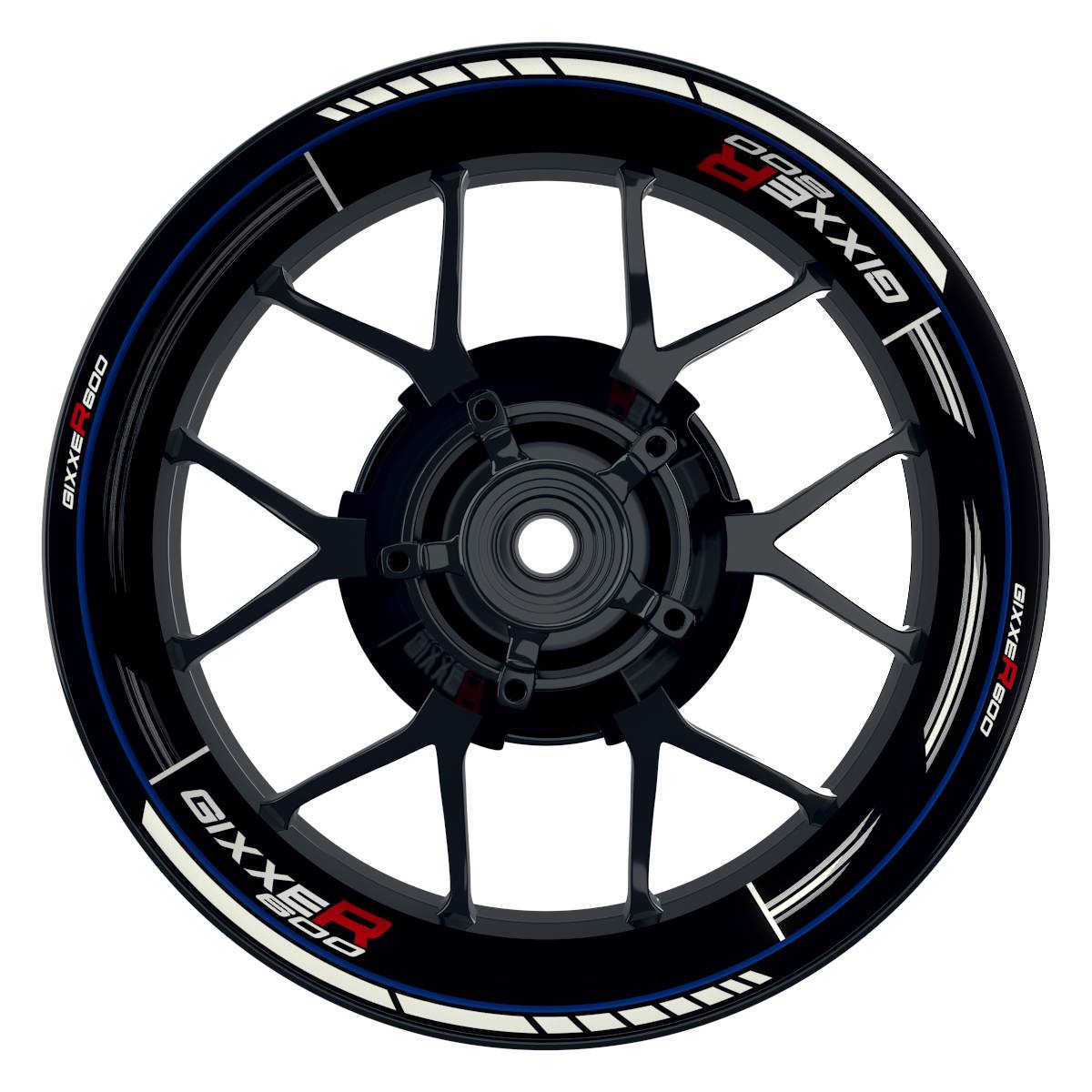 Suzuki GSXR 600 Felgenaufkleber GIXXER 600 Scratched Wheelsticker Premium blau