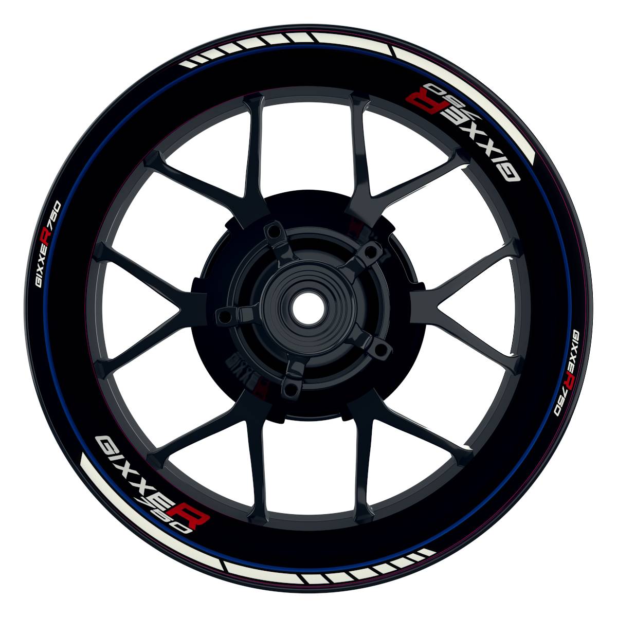 Suzuki GSXR 750 Felgenaufkleber GIXXER 750 Clean Wheelsticker Premium blau