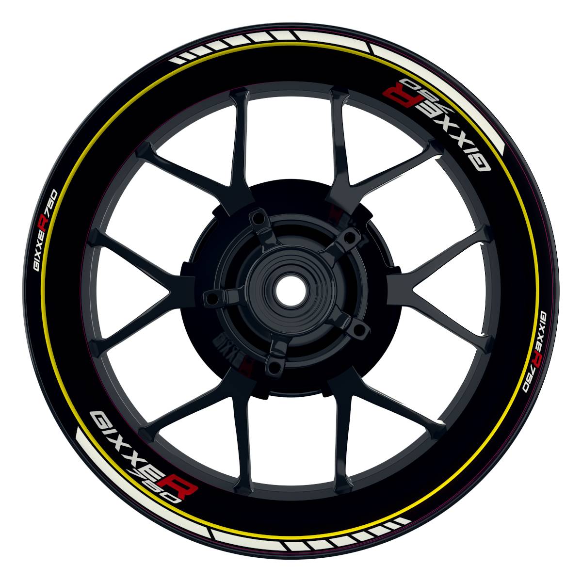 Suzuki GSXR 750 Felgenaufkleber GIXXER 750 Clean Wheelsticker Premium gelb