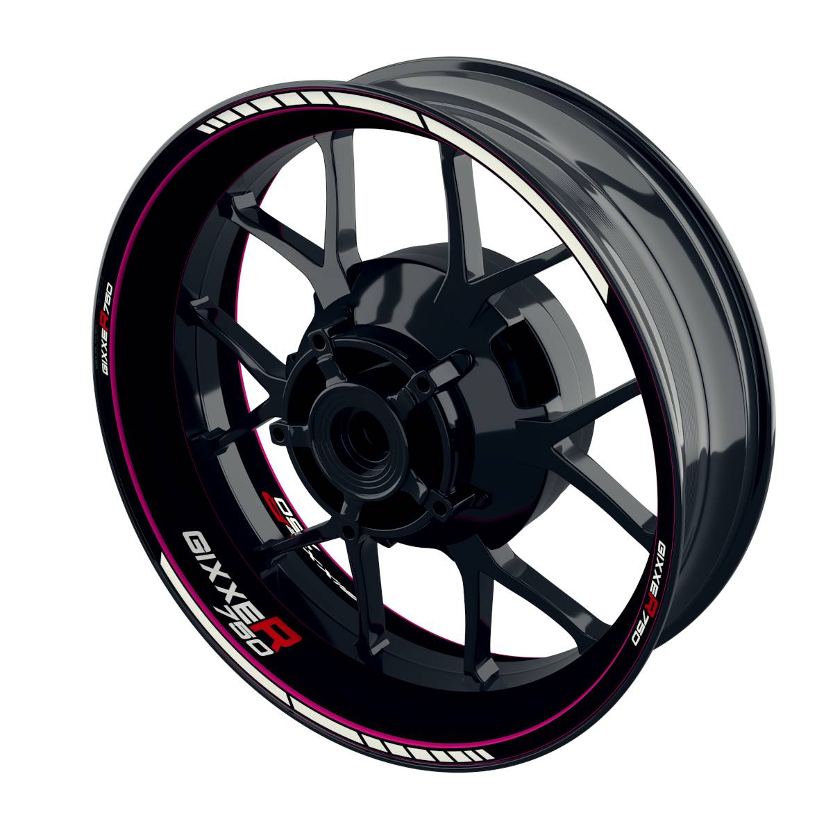 Suzuki GSXR 750 Felgenaufkleber GIXXER 750 Clean Wheelsticker Premium pink