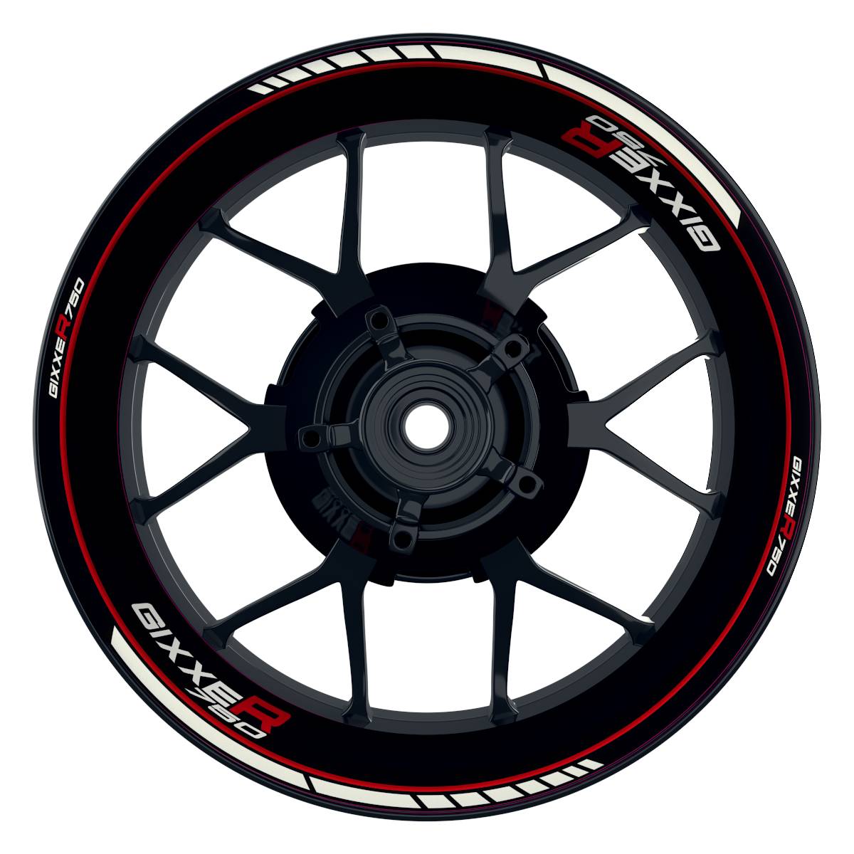 Suzuki GSXR 750 Felgenaufkleber GIXXER 750 Clean Wheelsticker Premium rot