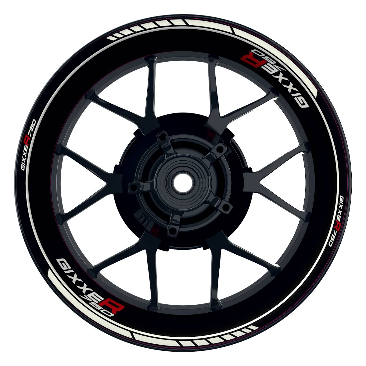 Suzuki GSXR 750 Felgenaufkleber GIXXER 750 Clean Wheelsticker Premium weiss