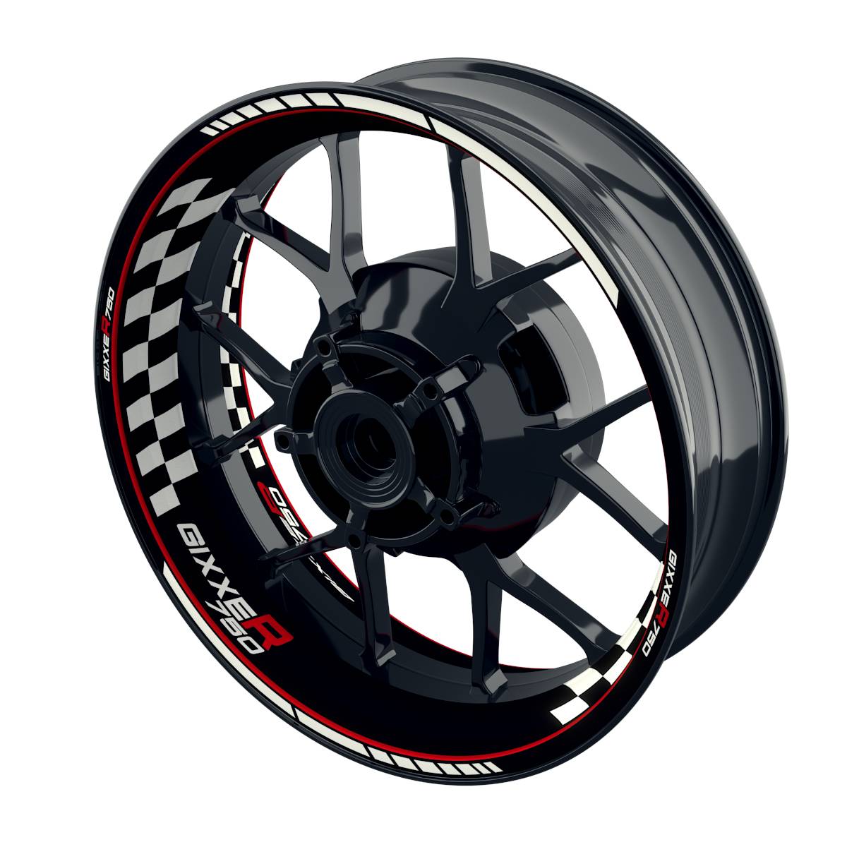 Suzuki GSXR 750 Felgenaufkleber GIXXER 750 Grid Wheelsticker Premium rot