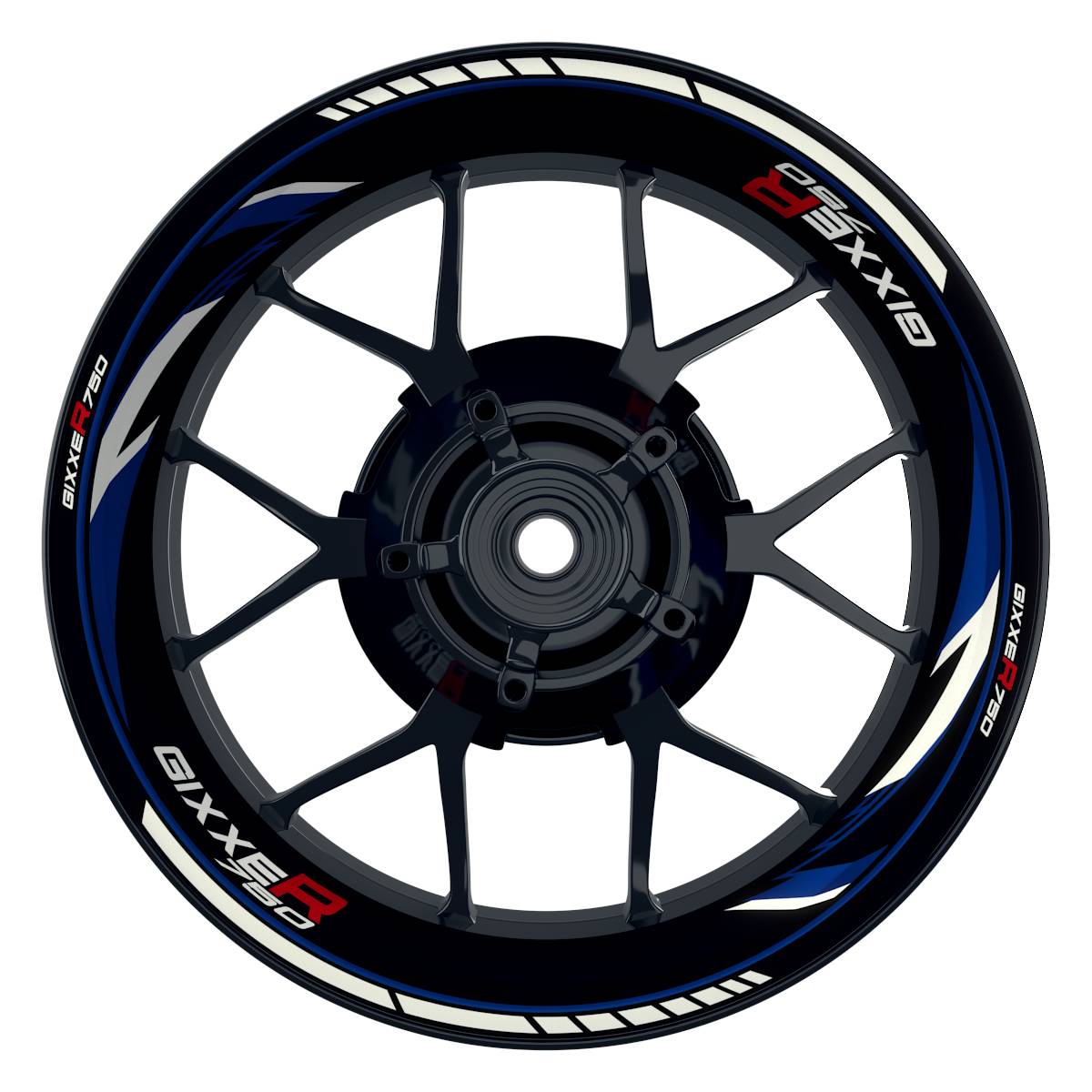 Suzuki GSXR 750 Felgenaufkleber GIXXER 750 Razor Wheelsticker Premium blau