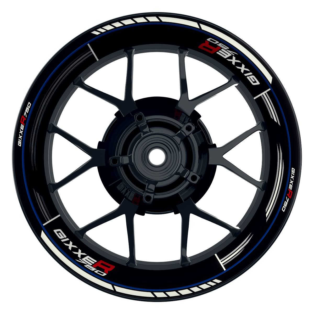 Suzuki GSXR 750 Felgenaufkleber GIXXER 750 Scratched Wheelsticker Premium blau