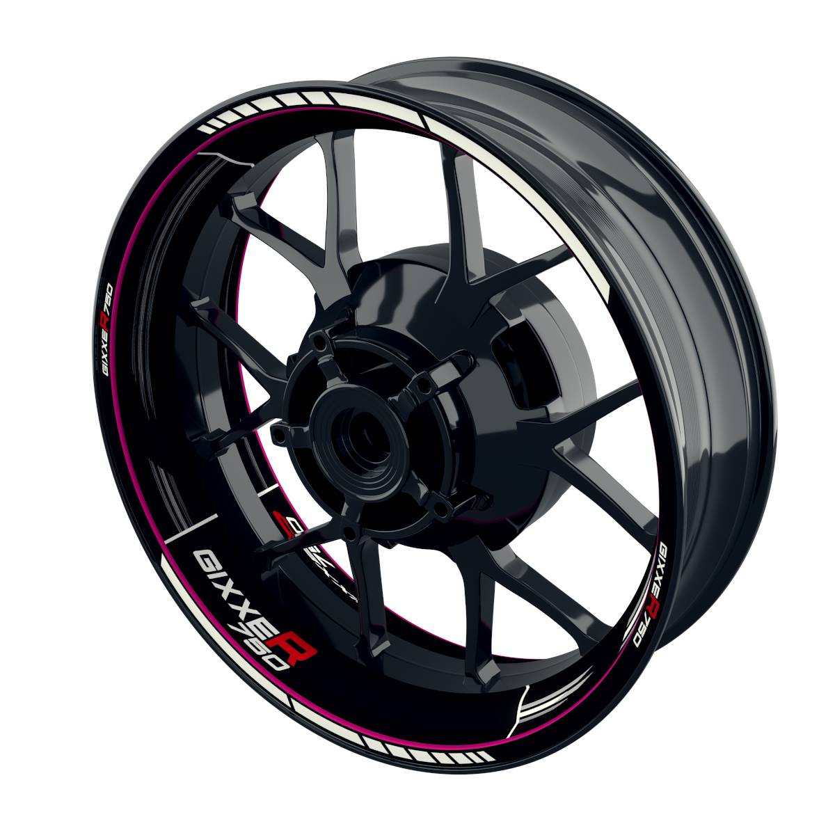 Suzuki GSXR 750 Felgenaufkleber GIXXER 750 Scratched Wheelsticker Premium pink