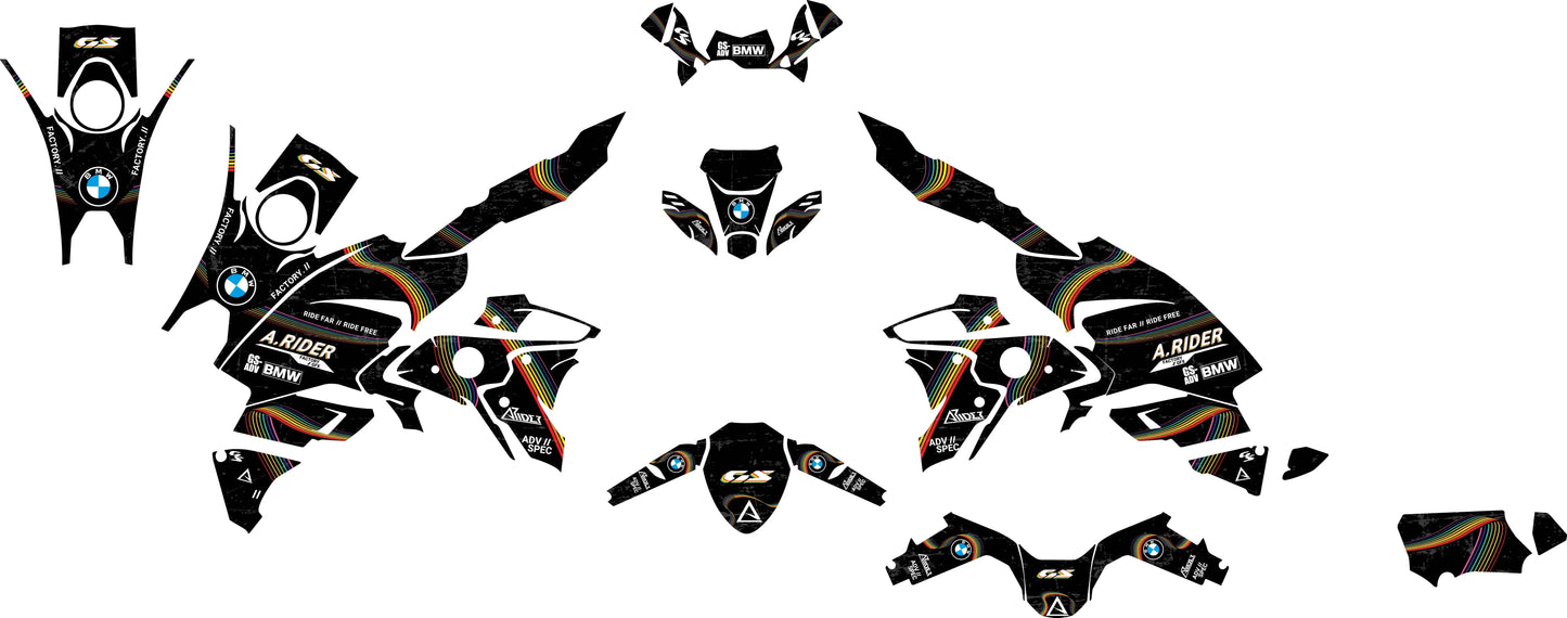 Dekor passend für BMW R1250 GS Dekor - Spectrum Edition - Arider