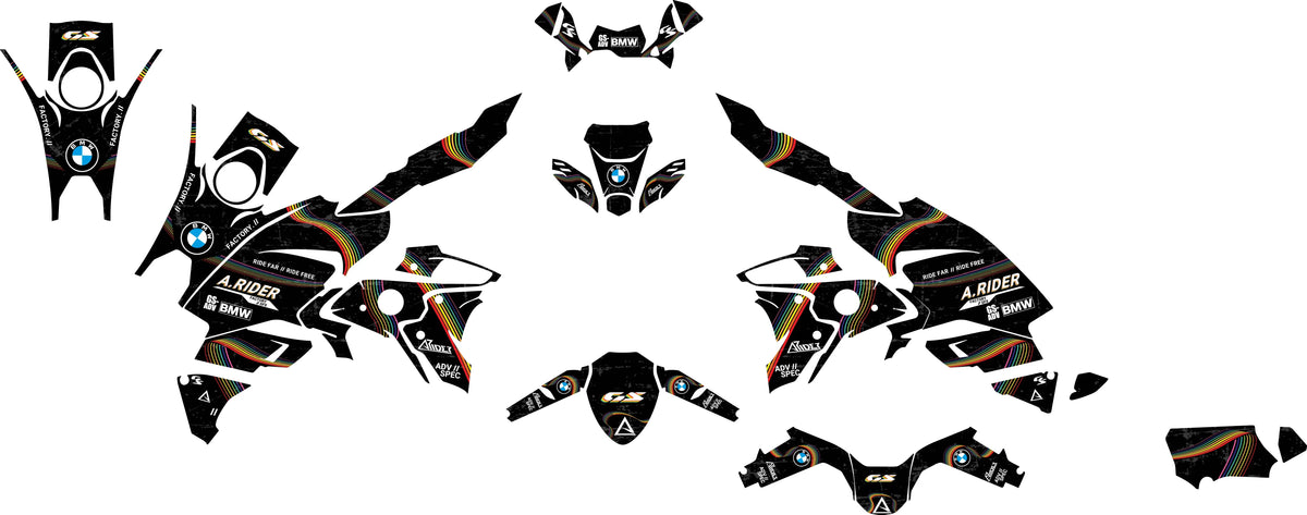 Dekor passend für BMW R1250 GS Dekor - Spectrum Edition - Arider
