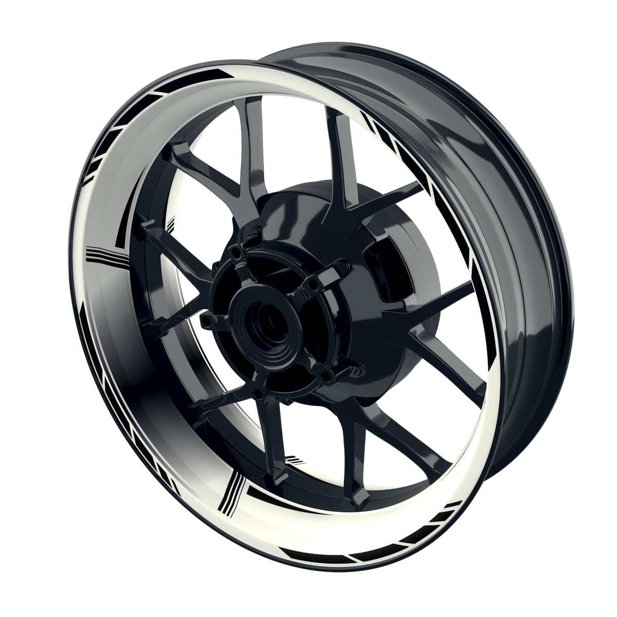Felgenaufkleber Gradient weiss Wheelsticker Premium schwarz