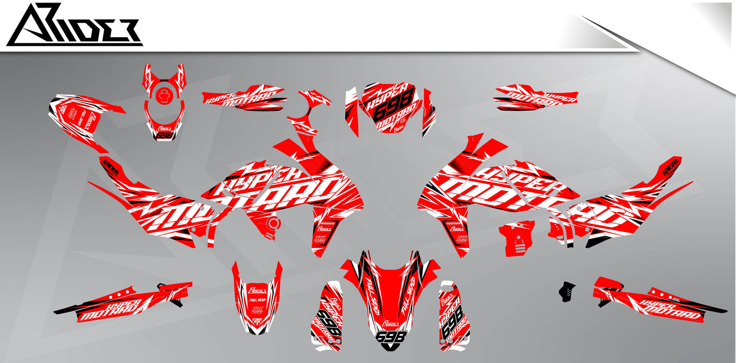 Graphics Kit suitable for Ducati Hypermotard Mono 698 - Prime Edition