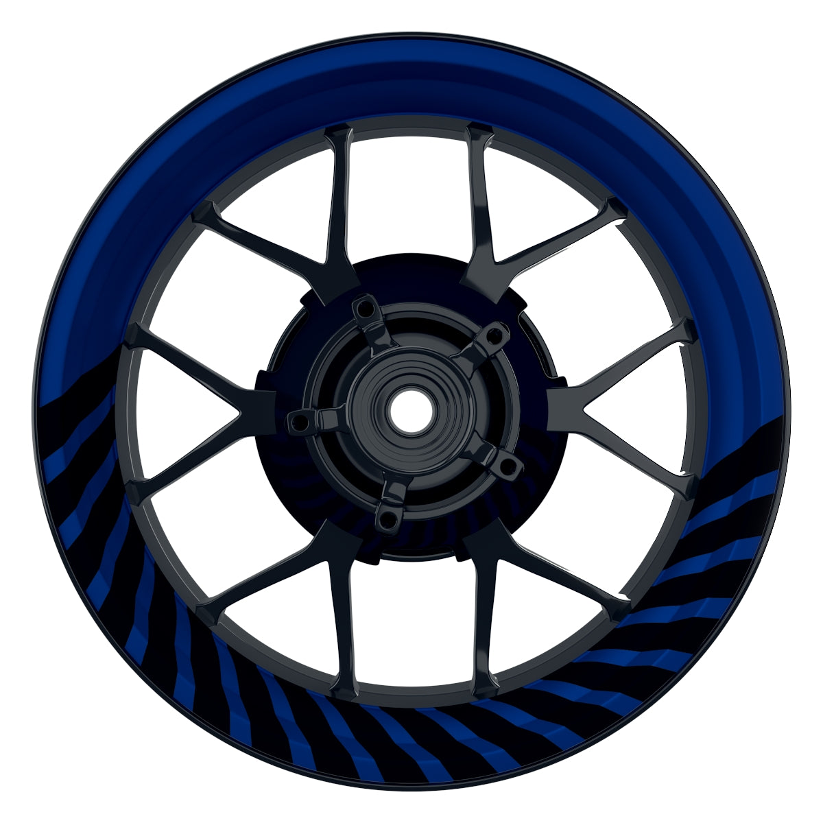 Felgenaufkleber Hypnotic schwarz Wheelsticker Premium blau
