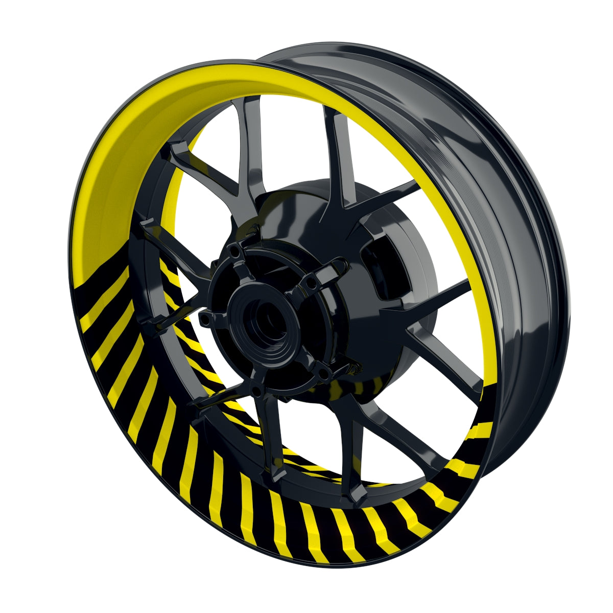 Felgenaufkleber Hypnotic schwarz Wheelsticker Premium gelb