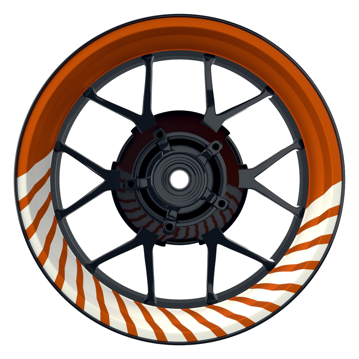 Felgenaufkleber Hypnotic weiss Wheelsticker Premium orange
