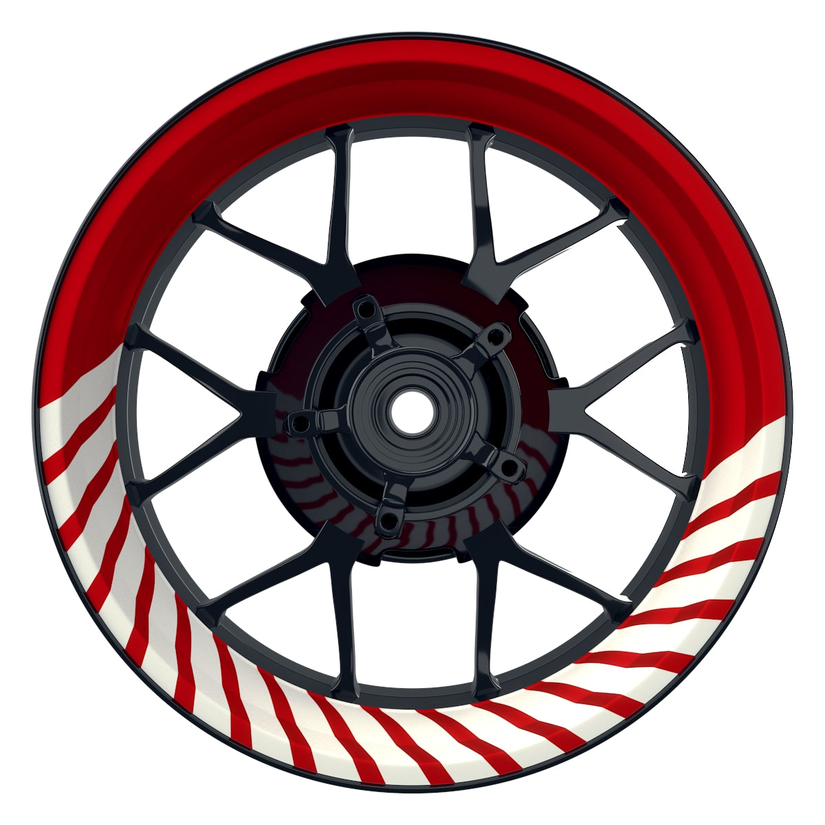 Felgenaufkleber Hypnotic weiss Wheelsticker Premium rot