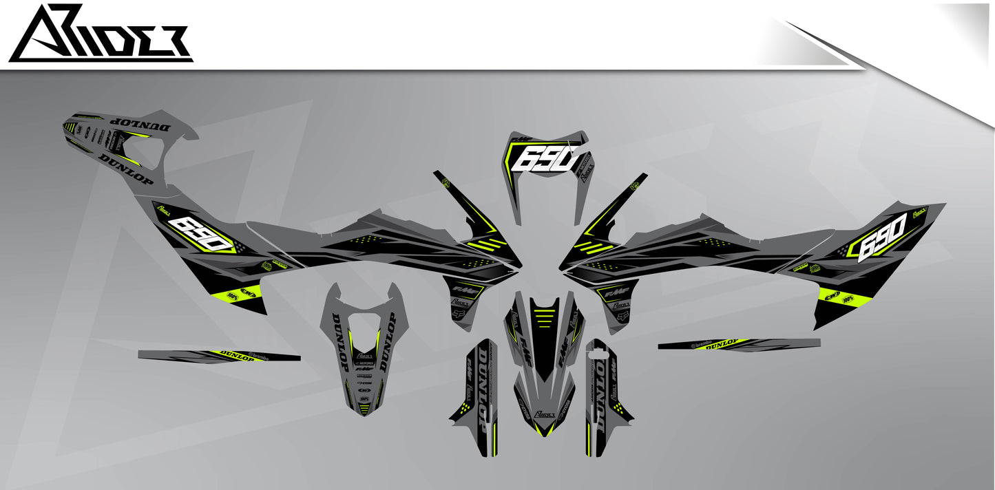 Graphics Kit suitable for KTM 690 SMC-R - Volt Edition