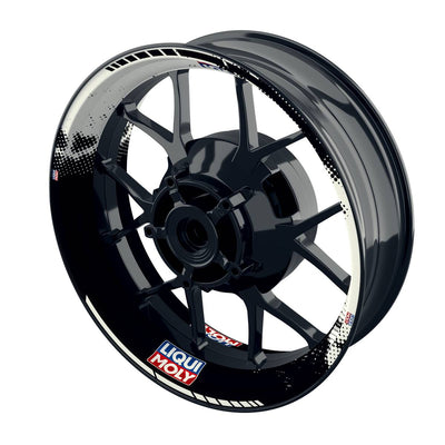 Felgenaufkleber Liqui Moly Motiv DOTS weiss Wheelsticker Premium schwarz