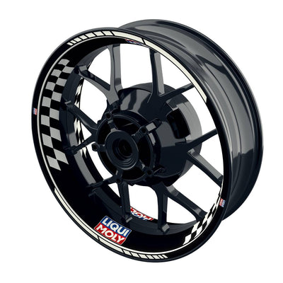Felgenaufkleber Liqui Moly Motiv GRID schwarz Wheelsticker Premium weiss