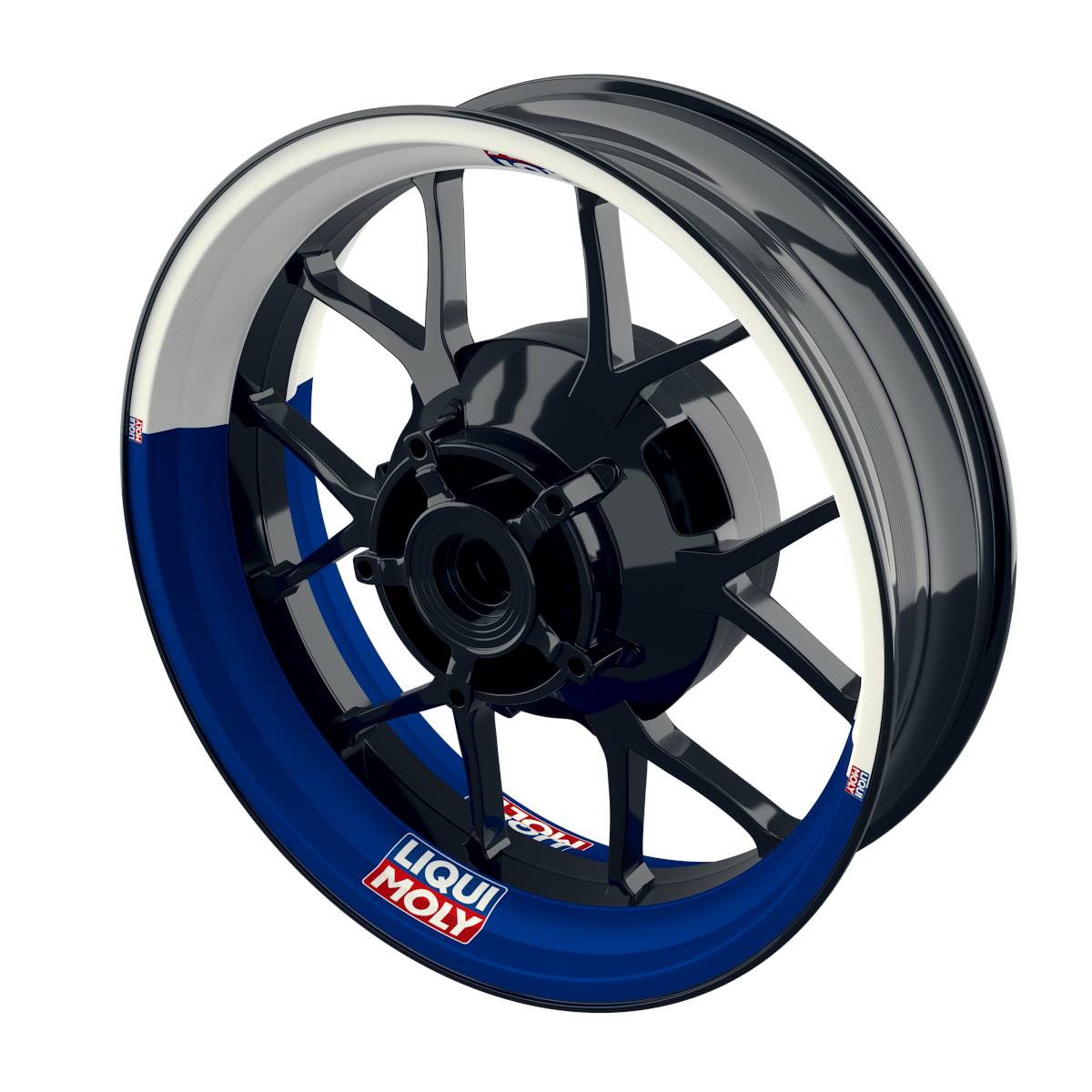 Felgenaufkleber Liqui Moly Motiv Halb Halb weiss Wheelsticker Premium blau