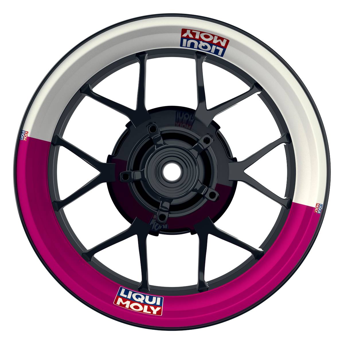 Felgenaufkleber Liqui Moly Motiv Halb Halb weiss Wheelsticker Premium pink