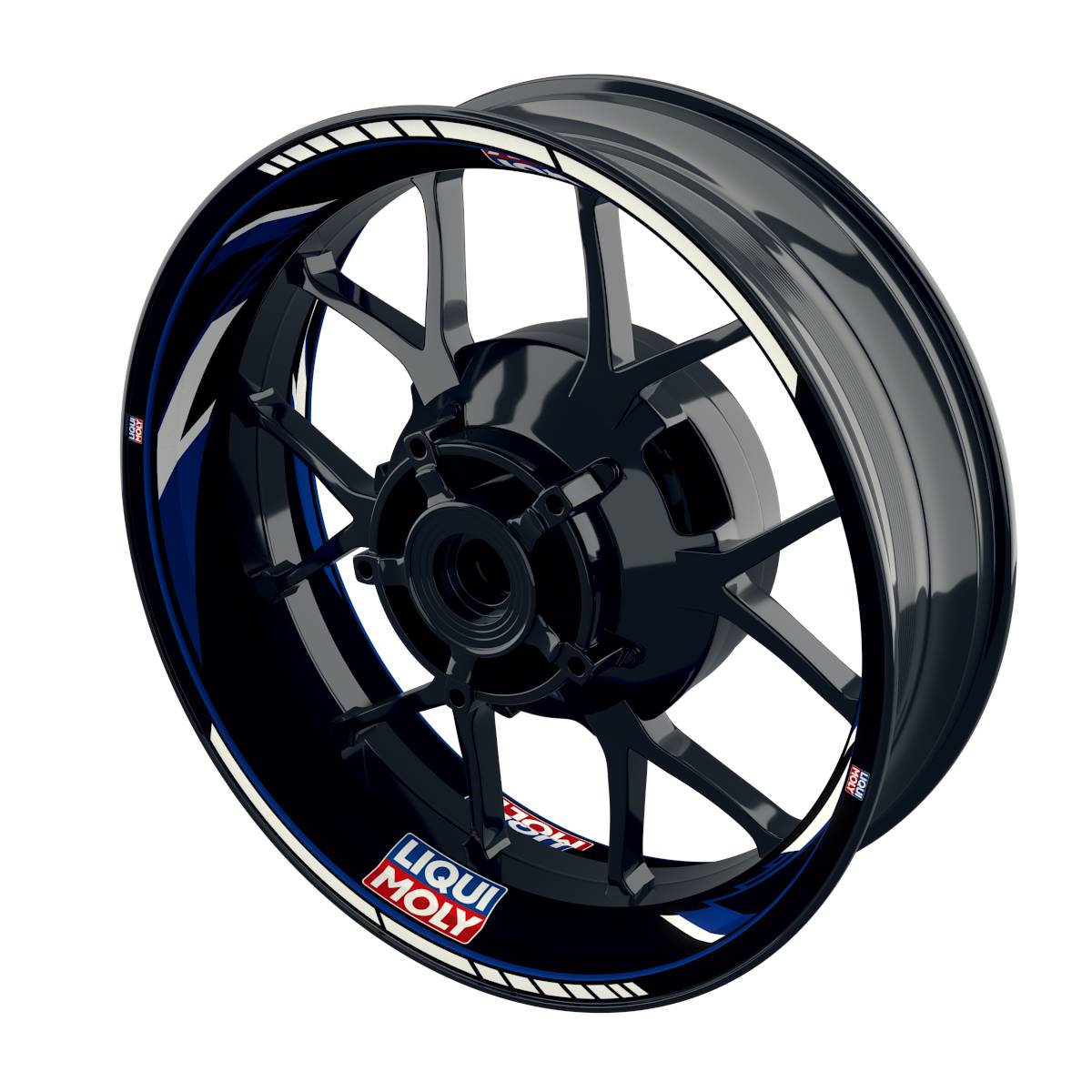 Felgenaufkleber Liqui Moly Motiv Razor schwarz Wheelsticker Premium blau
