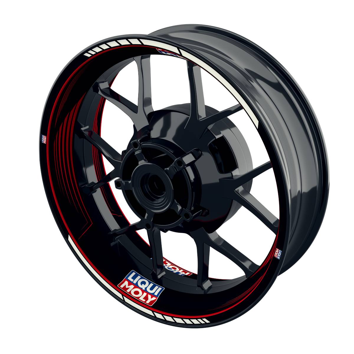 Felgenaufkleber Liqui Moly Motiv SAW schwarz Wheelsticker Premium rot
