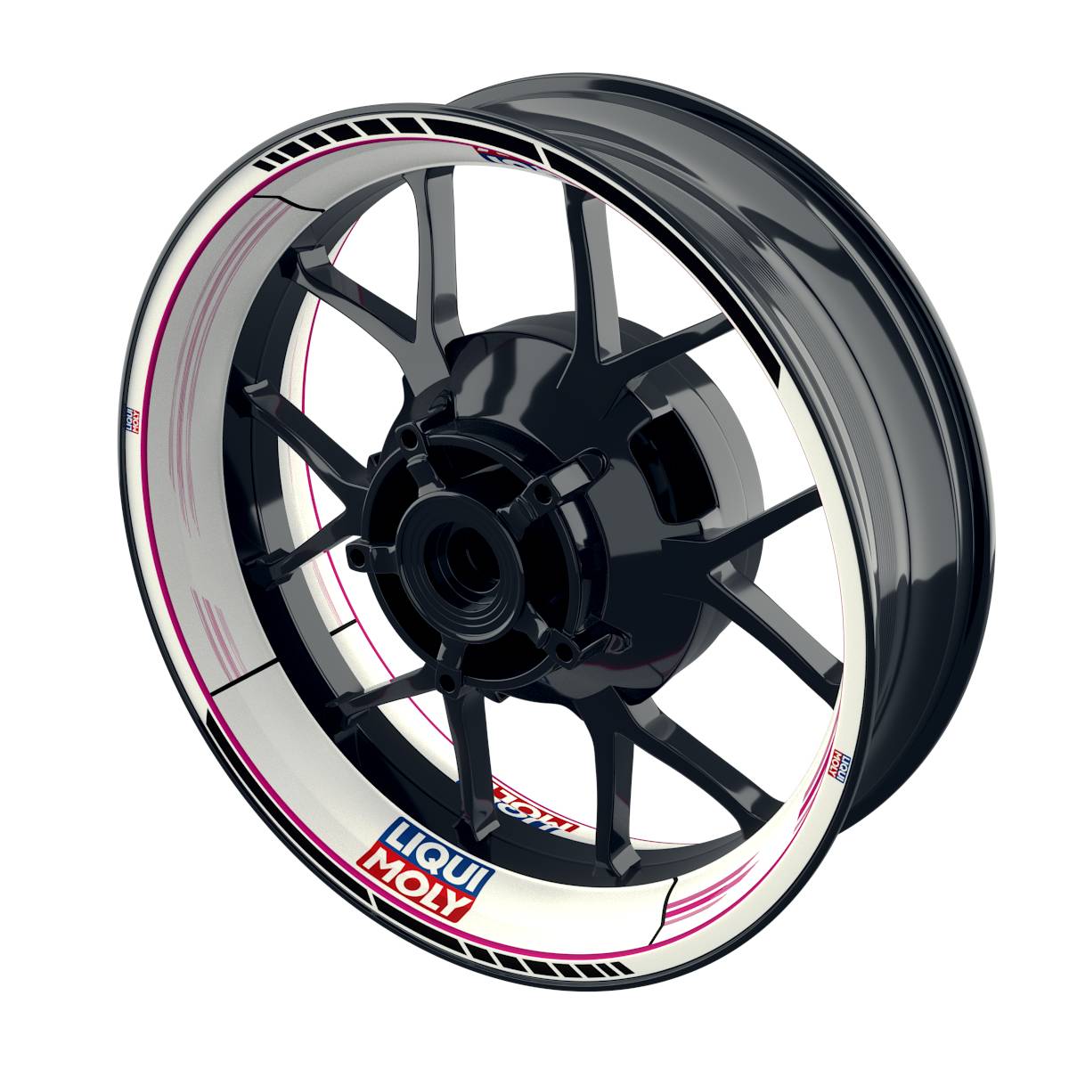 Felgenaufkleber Liqui Moly Motiv Scratched weiss Wheelsticker Premium pink