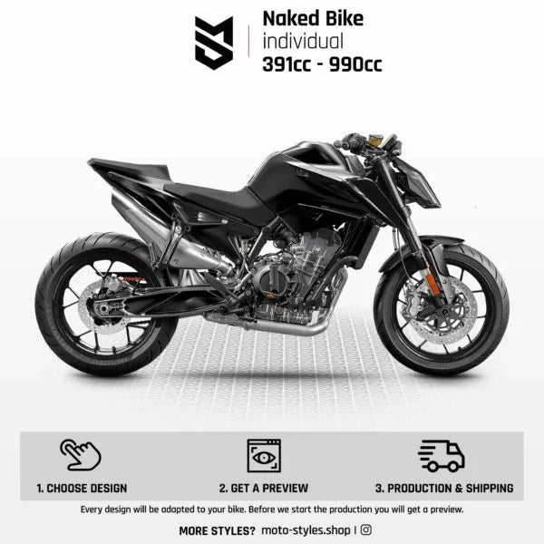 Individuelles Dekor - Naked Bike 391ccm - 990ccm - Arider