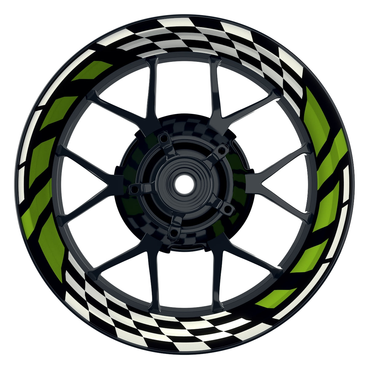 Felgenaufkleber RACE schwarz Wheelsticker Premium grün