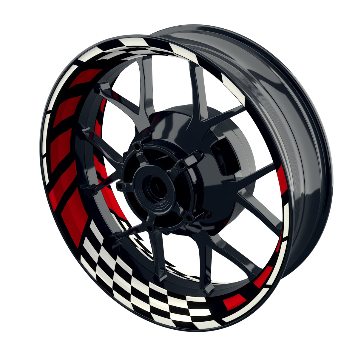 Felgenaufkleber RACE schwarz Wheelsticker Premium rot