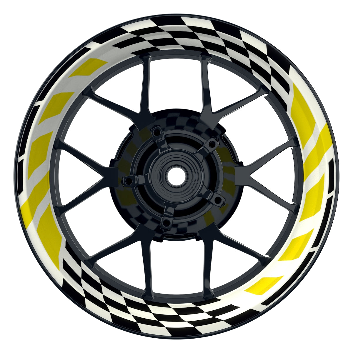 Felgenaufkleber RACE weiss Wheelsticker Premium gelb