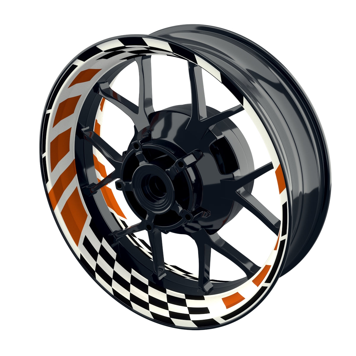 Felgenaufkleber RACE weiss Wheelsticker Premium orange