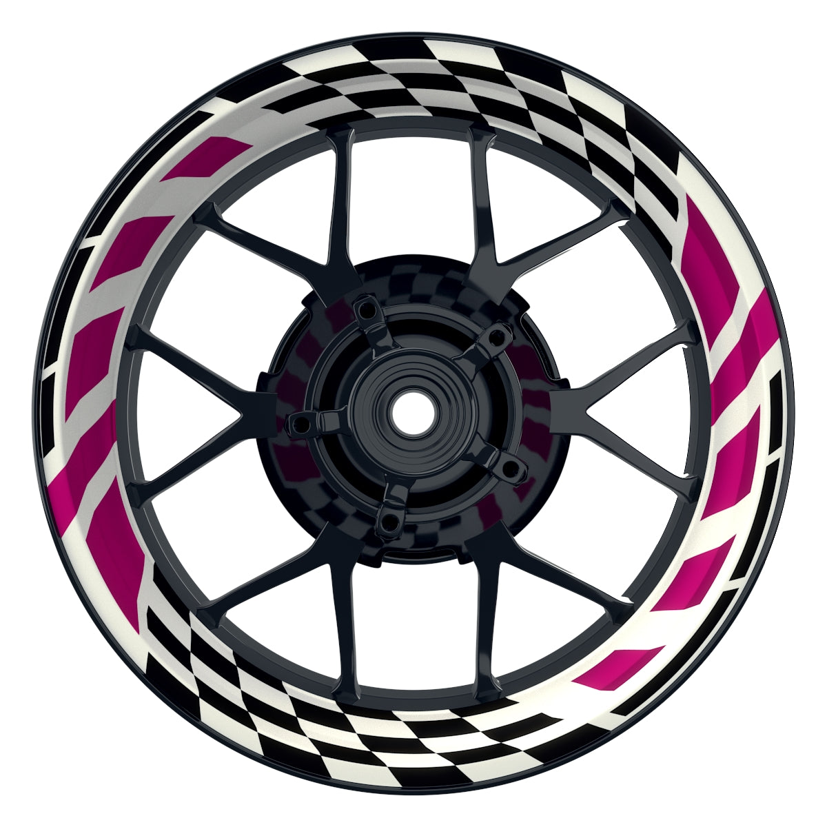 Felgenaufkleber RACE weiss Wheelsticker Premium pink
