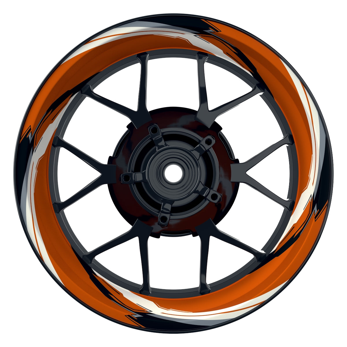 Felgenaufkleber RACING V2 Premium geteilt orange