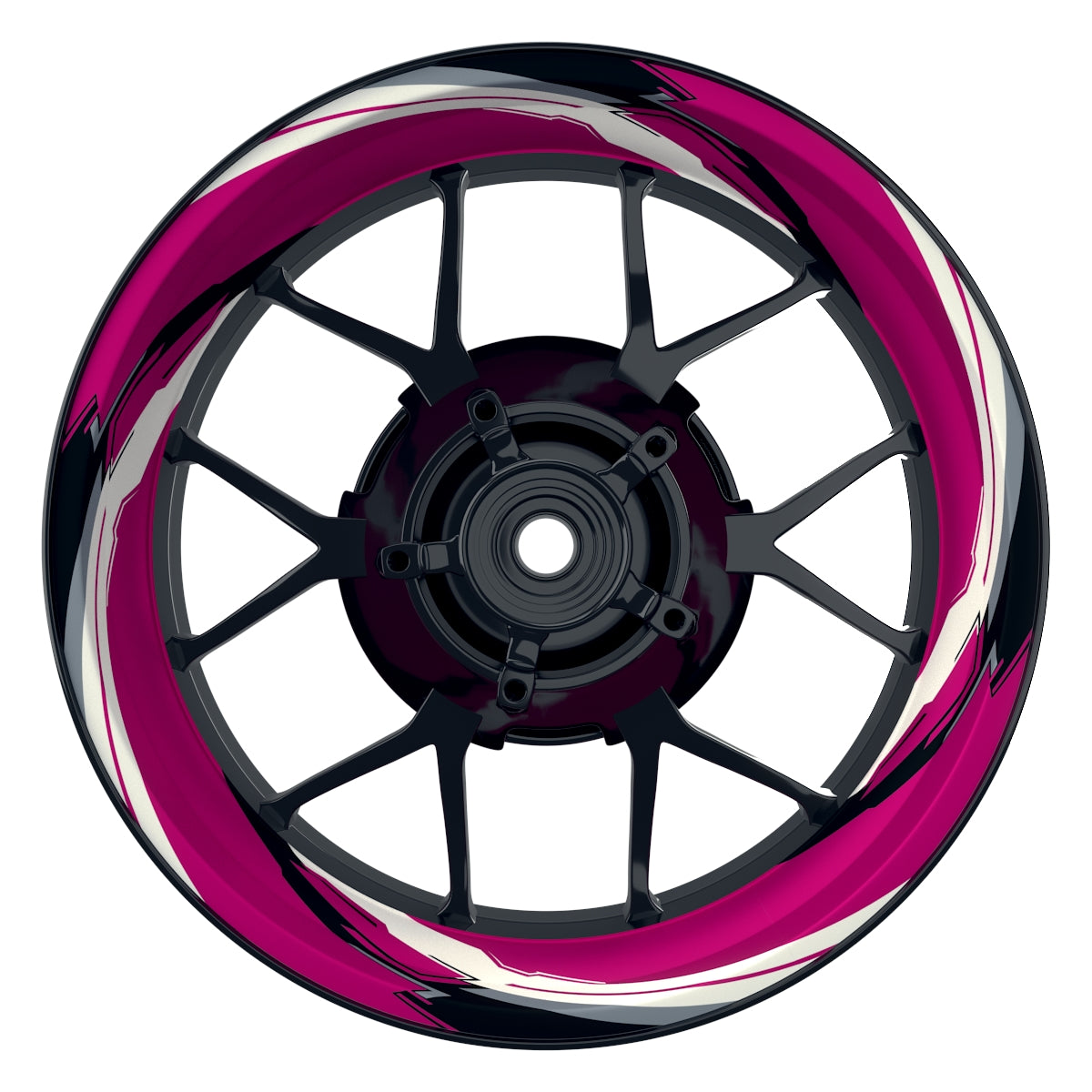 Felgenaufkleber RACING V2 Premium geteilt pink