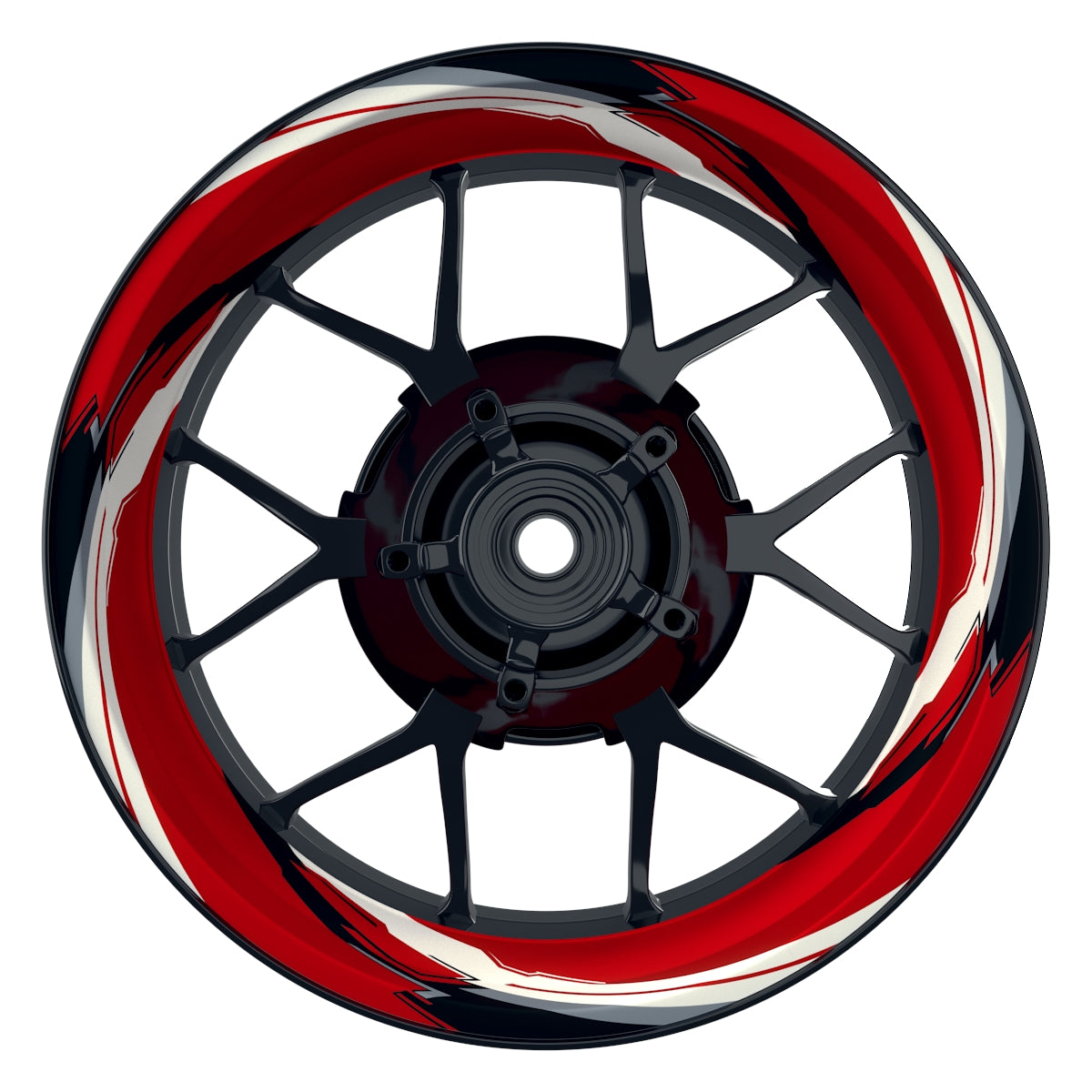 Felgenaufkleber RACING V2 Premium geteilt rot