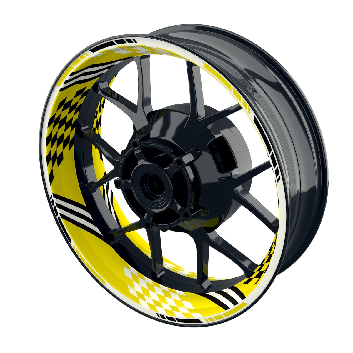 Felgenaufkleber RACING V4 Premium geteilt gelb