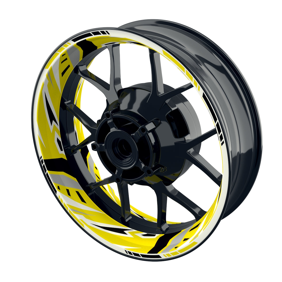 Felgenaufkleber RACING V5 Premium geteilt gelb