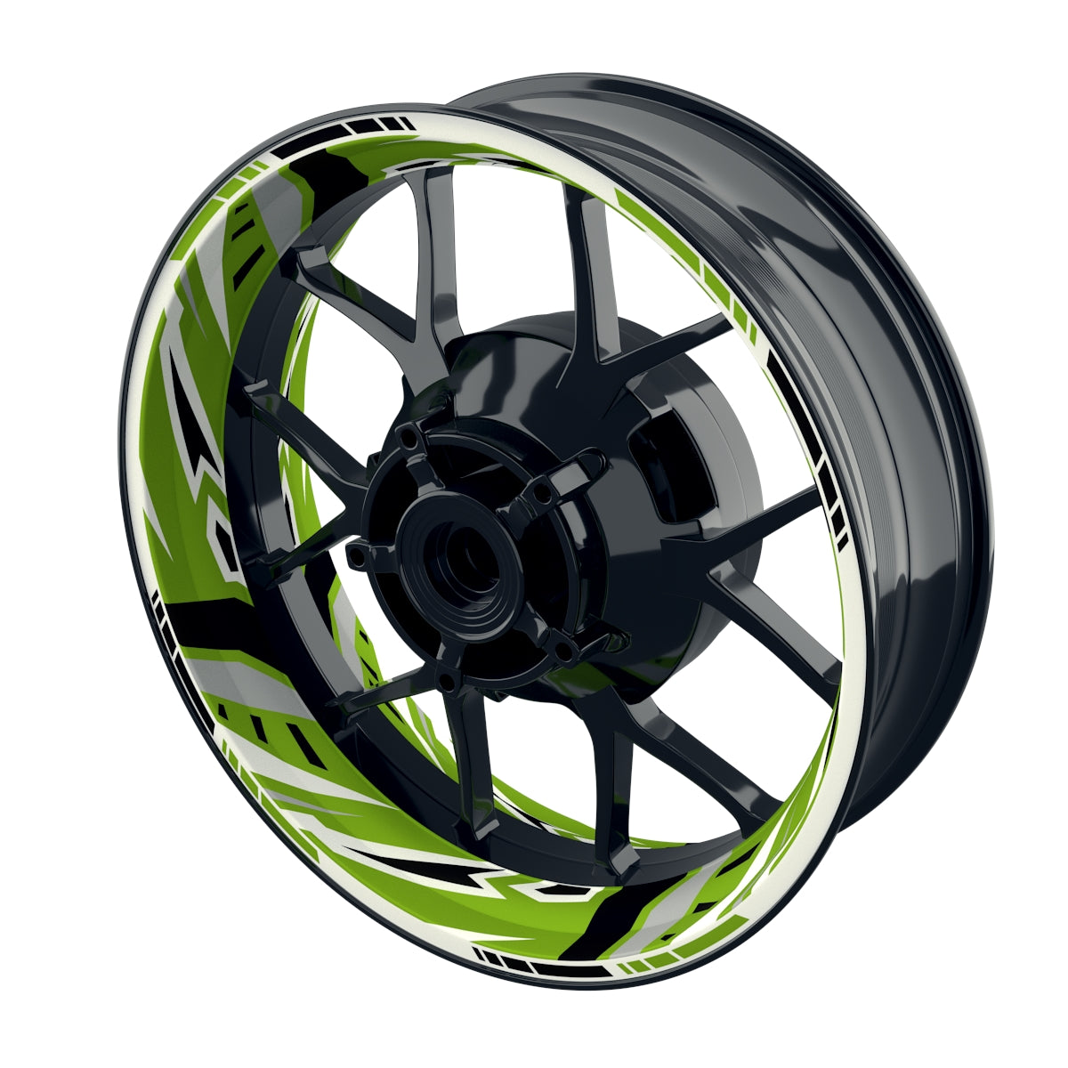 Felgenaufkleber RACING V5 Premium geteilt grün